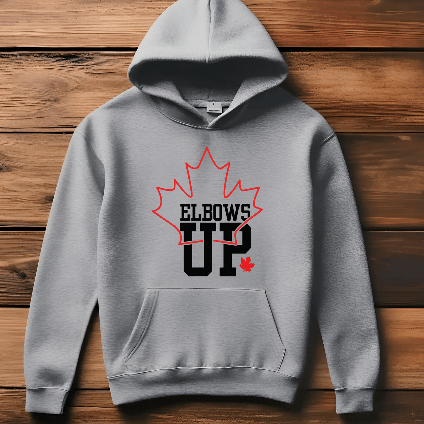Ink and Charms Designs Sweatshirt "ELBOWS UP" Apparel Collection: Wear Your Canadian Pride with Strength!