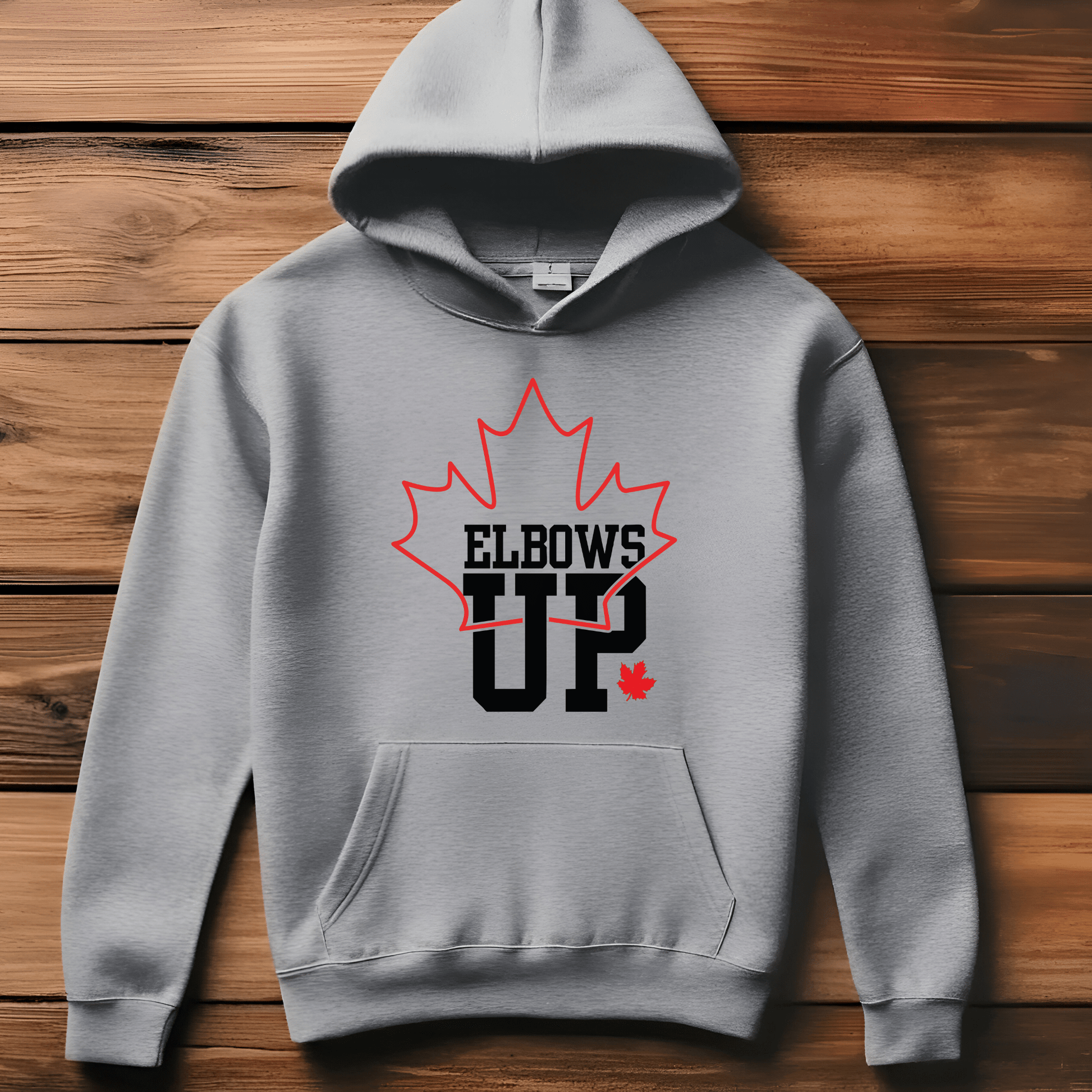 Ink and Charms Designs Sweatshirt "ELBOWS UP" Apparel Collection: Wear Your Canadian Pride with Strength!