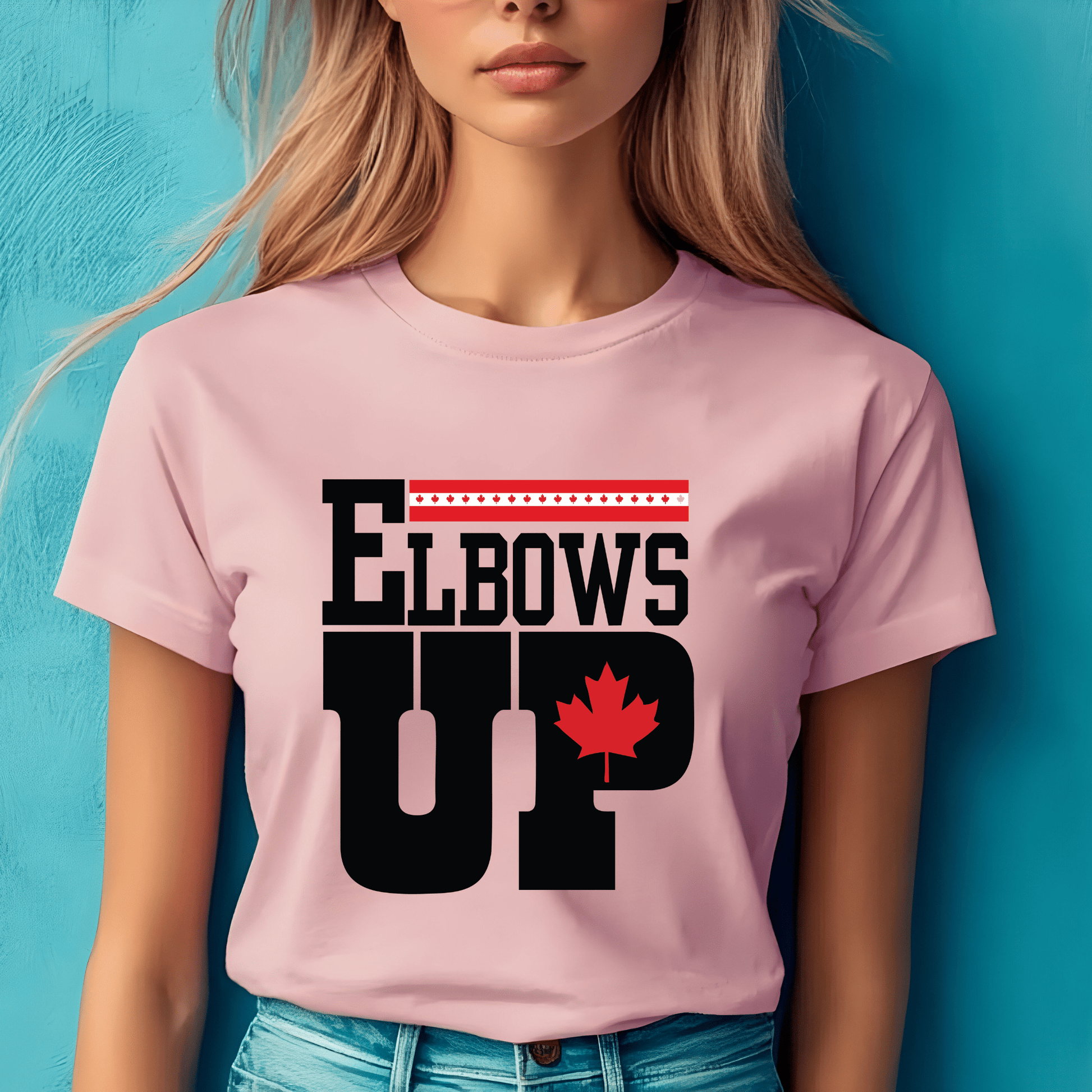 Ink and Charms Designs Sweatshirt "ELBOWS UP" Apparel Collection: Wear Your Canadian Pride with Strength!