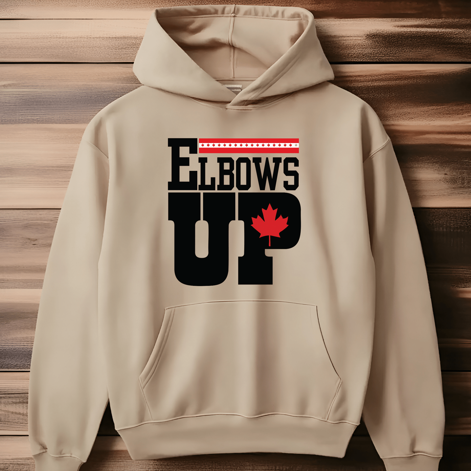 Ink and Charms Designs Sweatshirt "ELBOWS UP" Apparel Collection: Wear Your Canadian Pride with Strength!