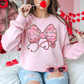 Ink and Charms Designs Sweatshirt Glitter Bow, Hearts, and Stethoscope Valentine’s Day Sweatshirt