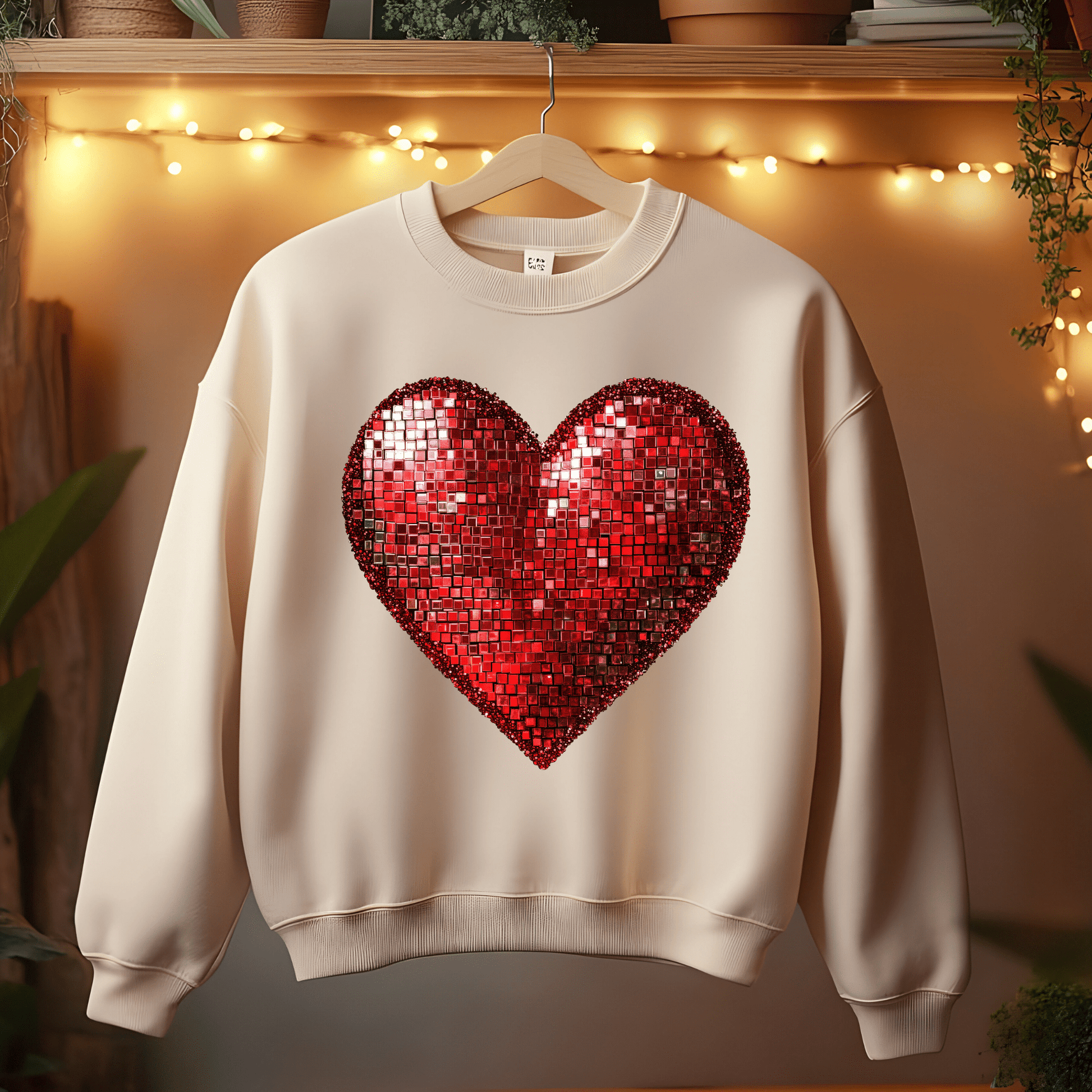 Ink and Charms Designs Sweatshirt Glitter Heart Valentine’s Day Sweatshirt