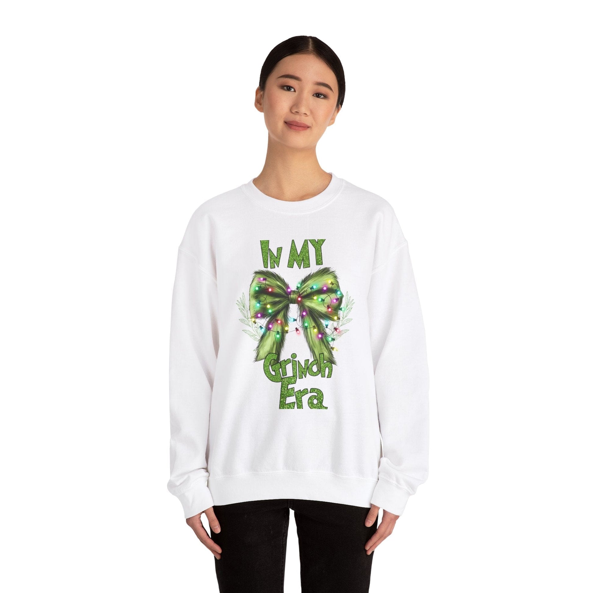 Ink and Charms Designs Sweatshirt Grinch bow sweatshirt