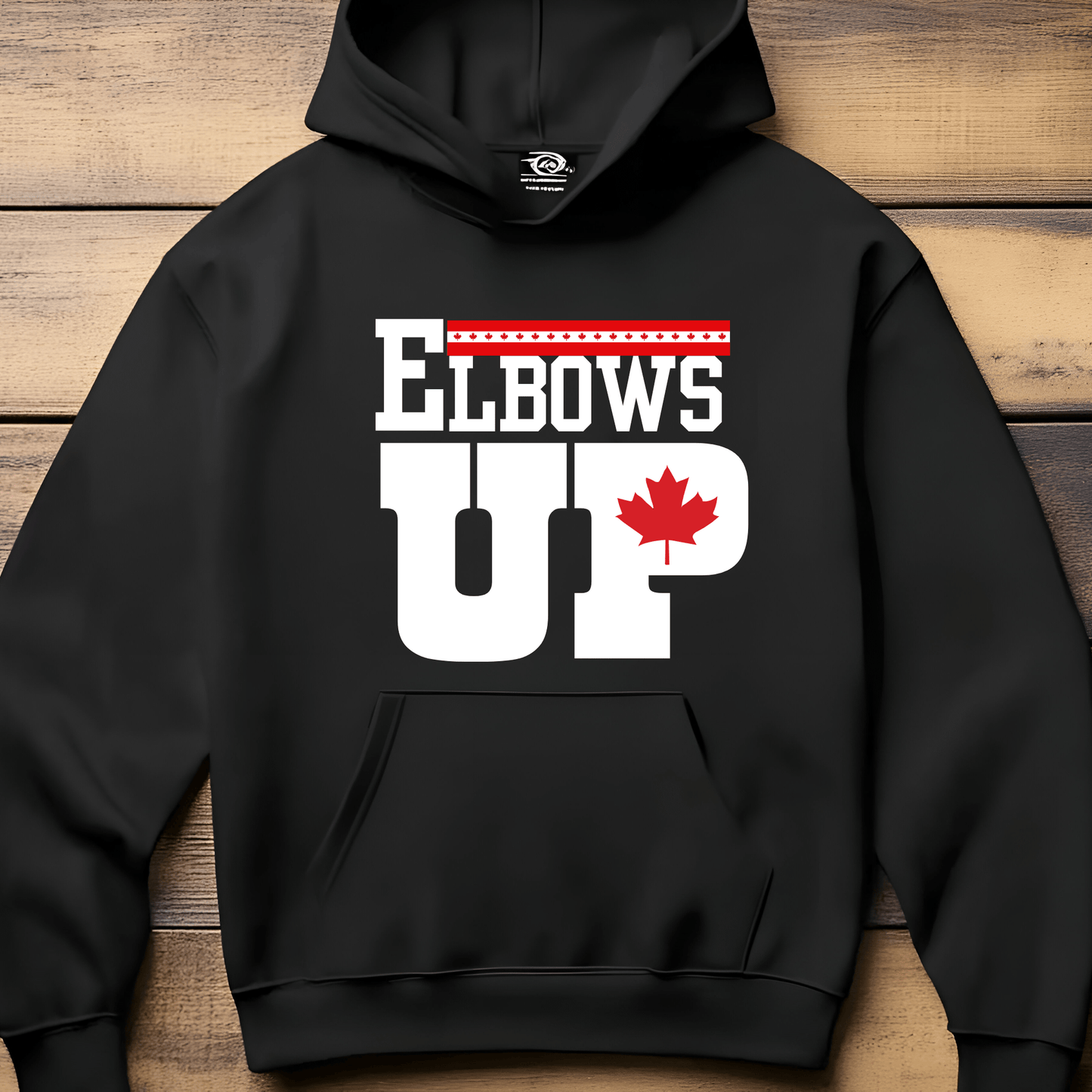 Ink and Charms Designs Sweatshirt Hoodie / Black / S "ELBOWS UP" Apparel Collection: Wear Your Canadian Pride with Strength!