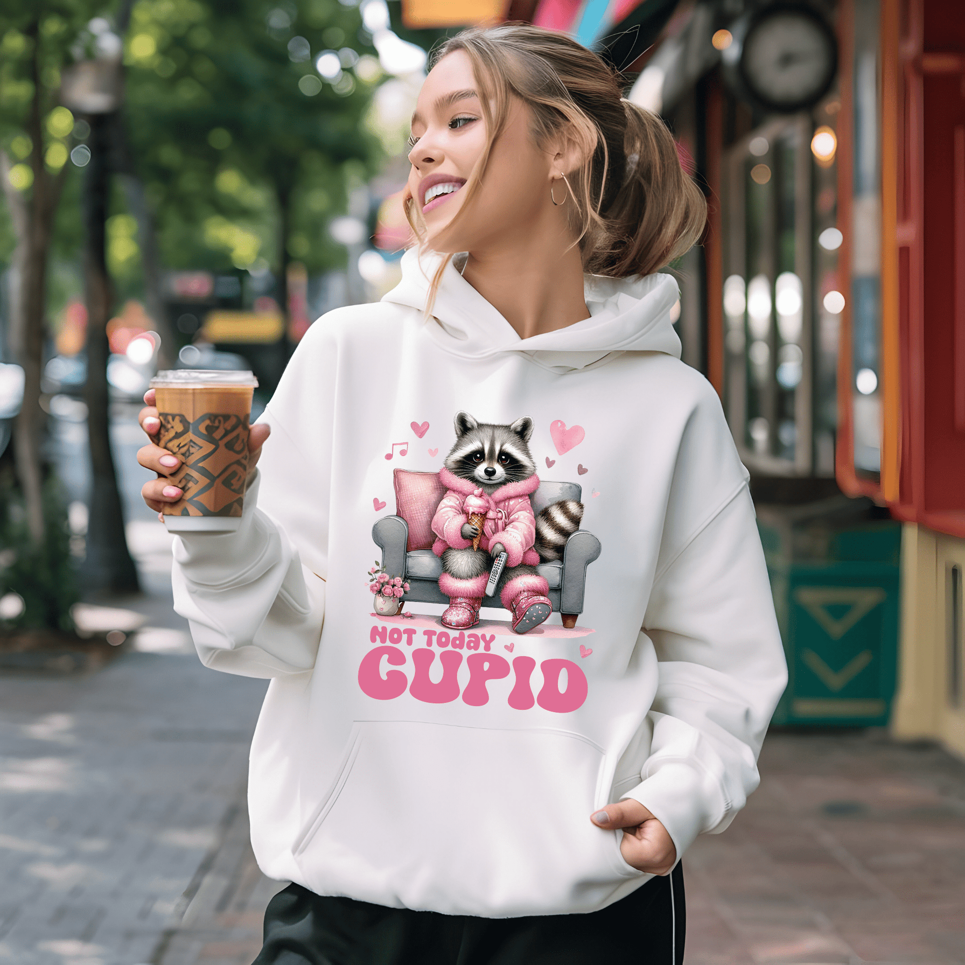 Ink and Charms Designs Sweatshirt Hoodie / Pink / S 🦝💔 Chill in Style This Valentine’s Day with a Fun Twist! 💔🦝- T-shirt, Sweatshirt & Hoodie