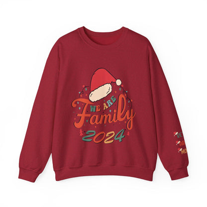 Ink and Charms Designs Sweatshirt S / Antique Cherry Red Family 2024 Unisex Sweatshirt with Personalized Family Names Sleeve Design