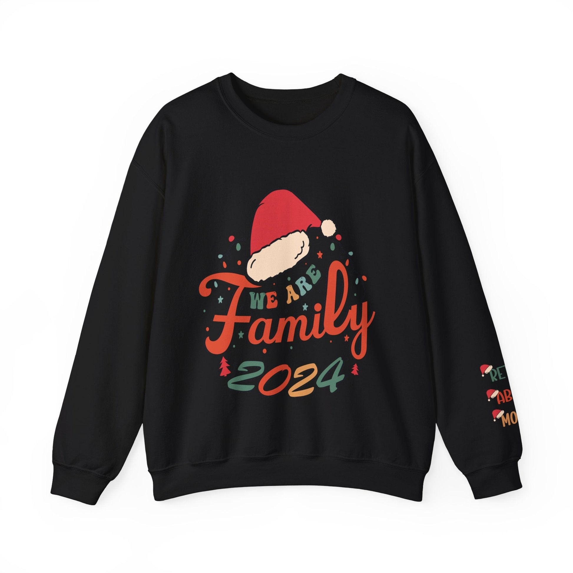 Ink and Charms Designs Sweatshirt S / Black Family 2024 Unisex Sweatshirt with Personalized Family Names Sleeve Design