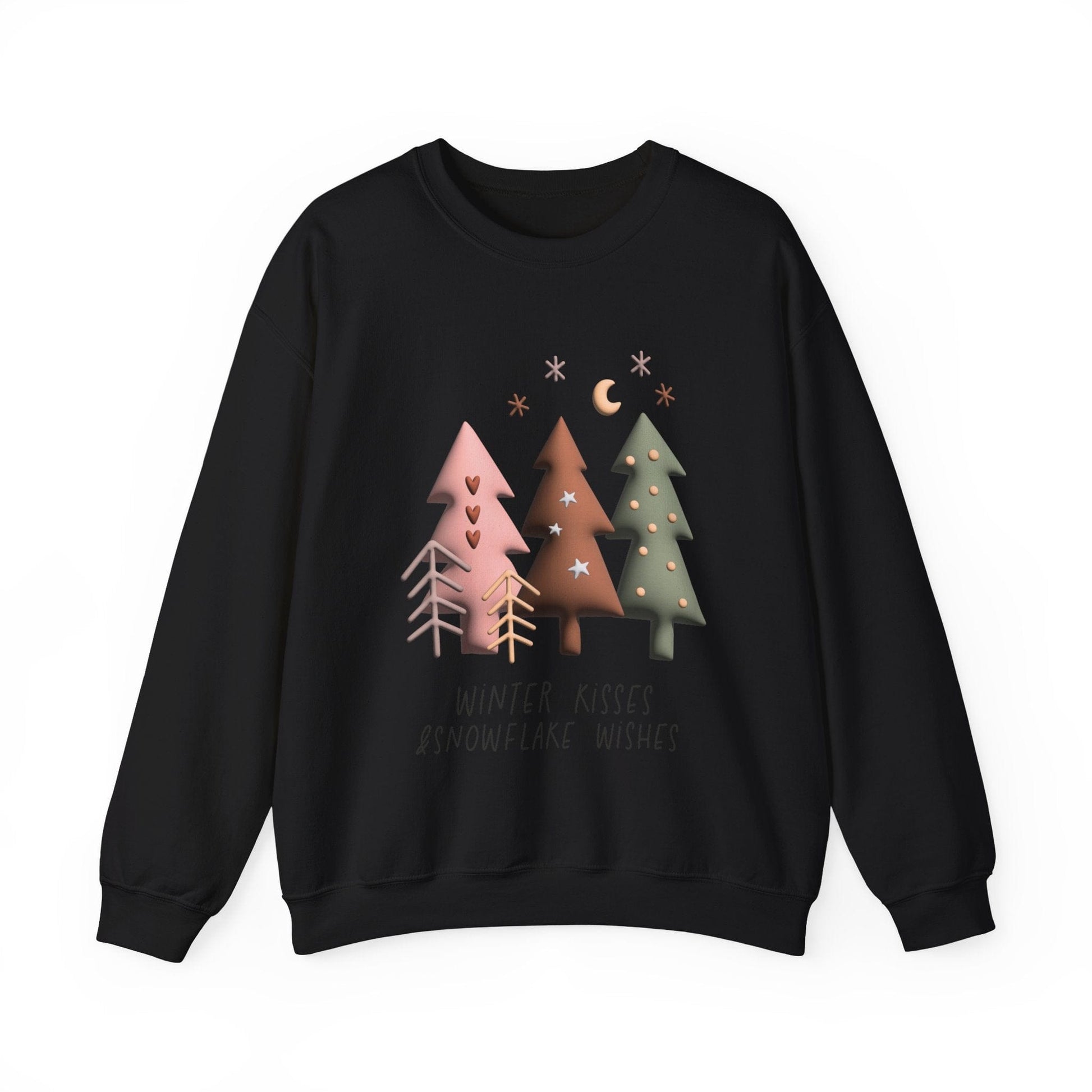 Ink and Charms Designs Sweatshirt S / Black Winter kisses and snowflake wishes Unisex Sweatshirt