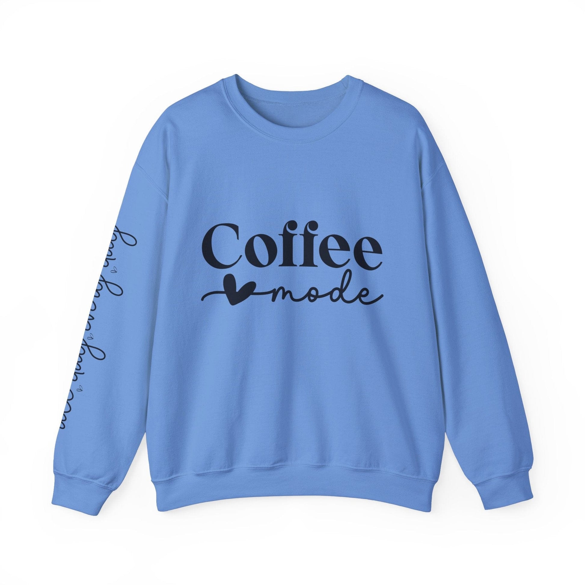 Ink and Charms Designs Sweatshirt S / Carolina Blue Coffee Mode Heavy Blend Crewneck Sweatshirt