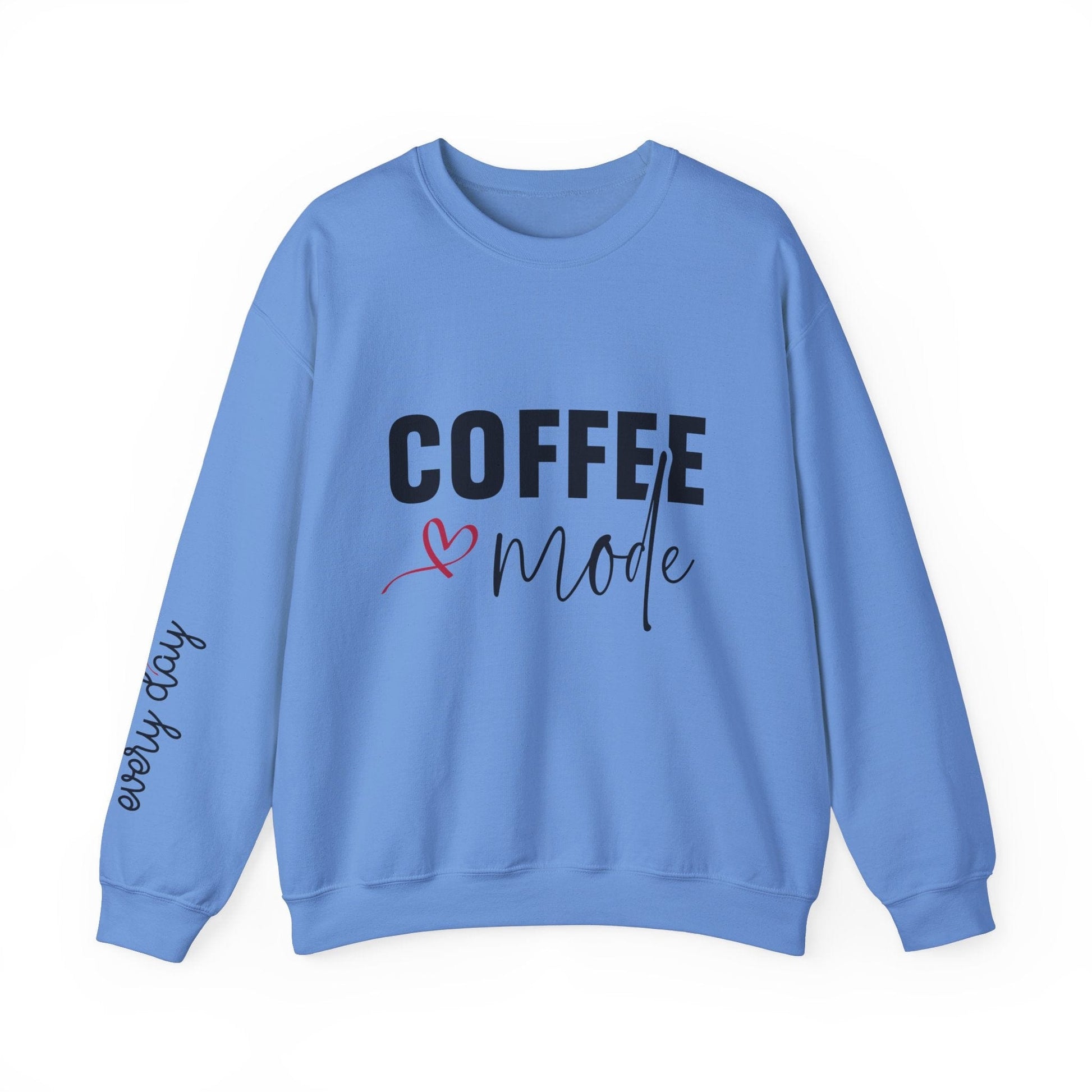 Ink and Charms Designs Sweatshirt S / Carolina Blue Coffee Mode Heavy Blend Crewneck Sweatshirt