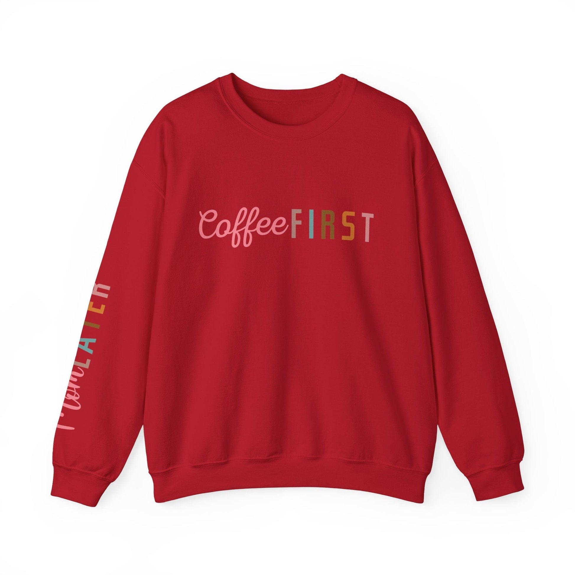 Ink and Charms Designs Sweatshirt S / Cherry Red Coffee Mode Heavy Blend Crewneck Sweatshirt