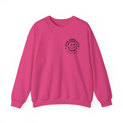 Ink and Charms Designs Sweatshirt S / Heliconia Crewneck Sweatshirt Overstimulated Moms Club Side Front and Back Design