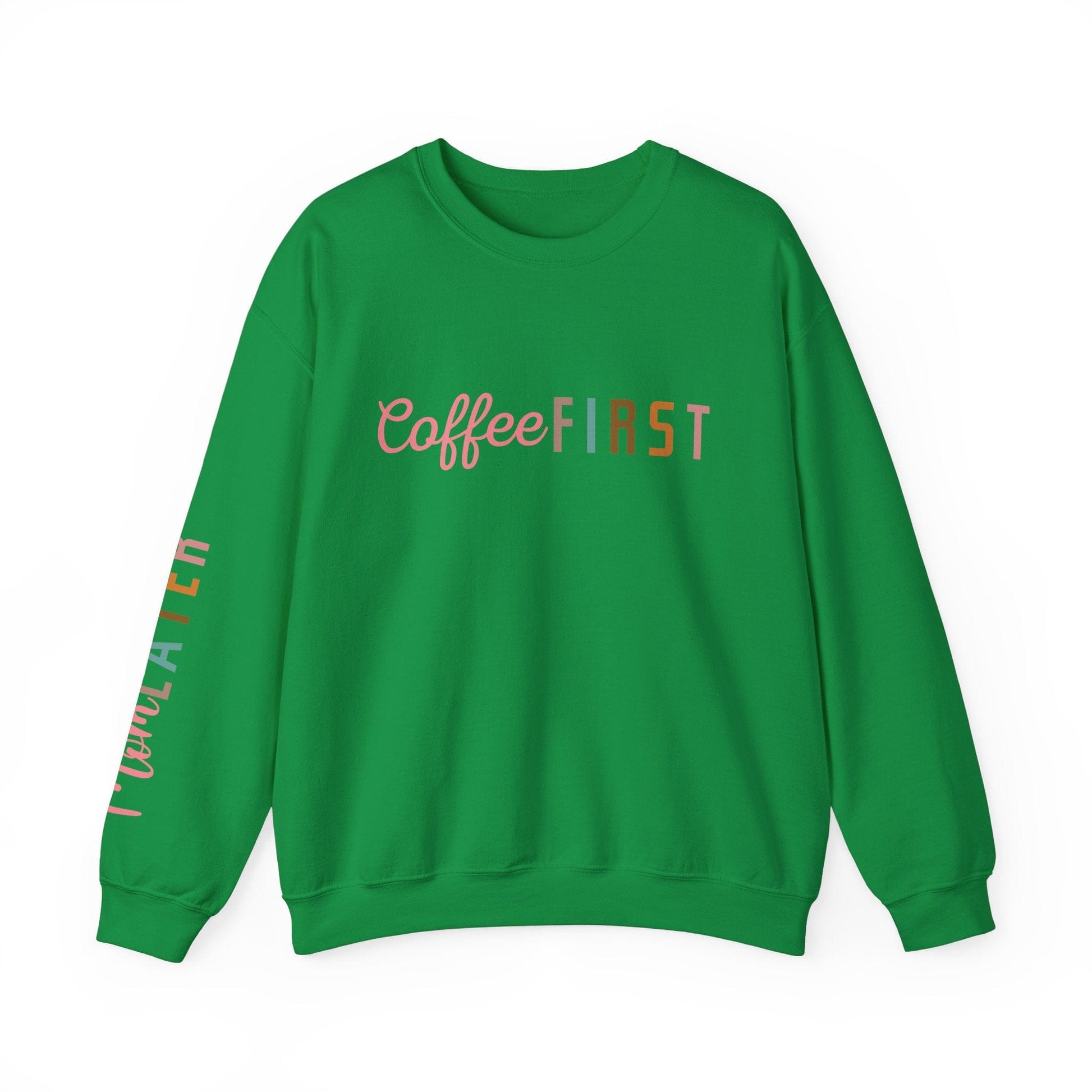 Ink and Charms Designs Sweatshirt S / Irish Green Coffee Mode Heavy Blend Crewneck Sweatshirt