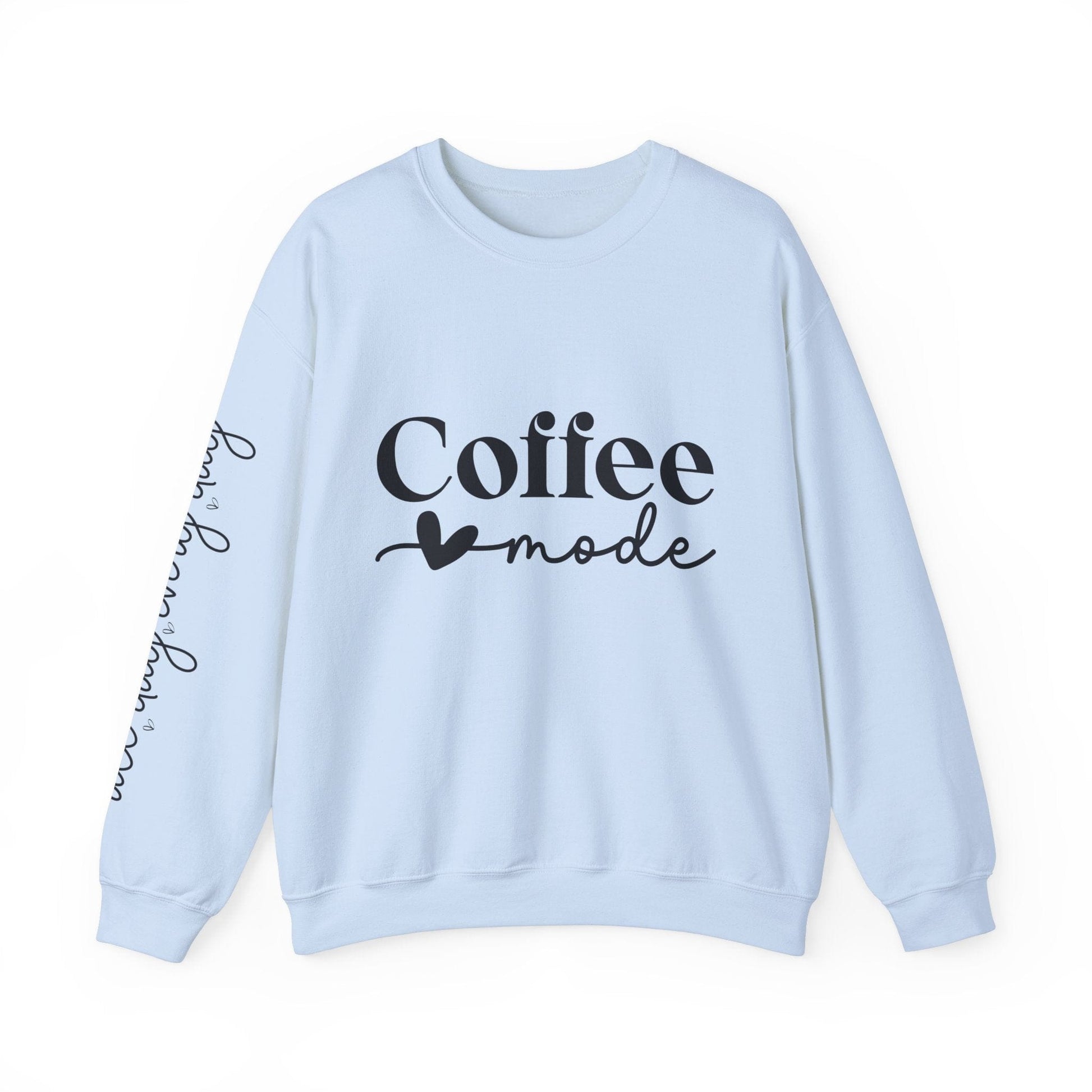 Ink and Charms Designs Sweatshirt S / Light Blue Coffee Mode Heavy Blend Crewneck Sweatshirt