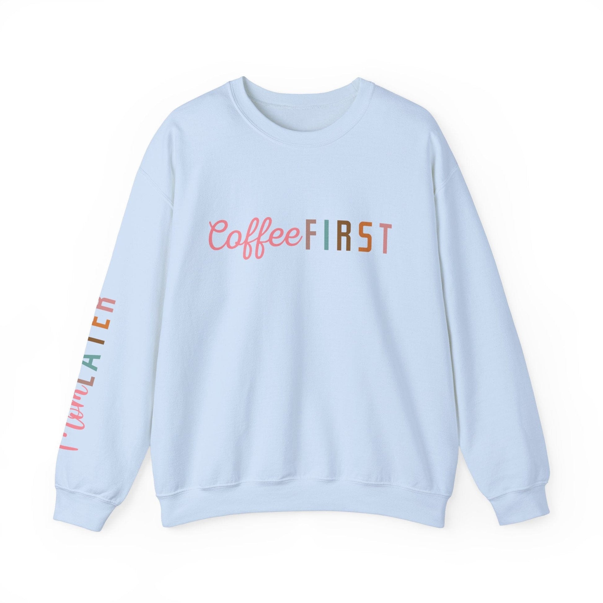 Ink and Charms Designs Sweatshirt S / Light Blue Coffee Mode Heavy Blend Crewneck Sweatshirt