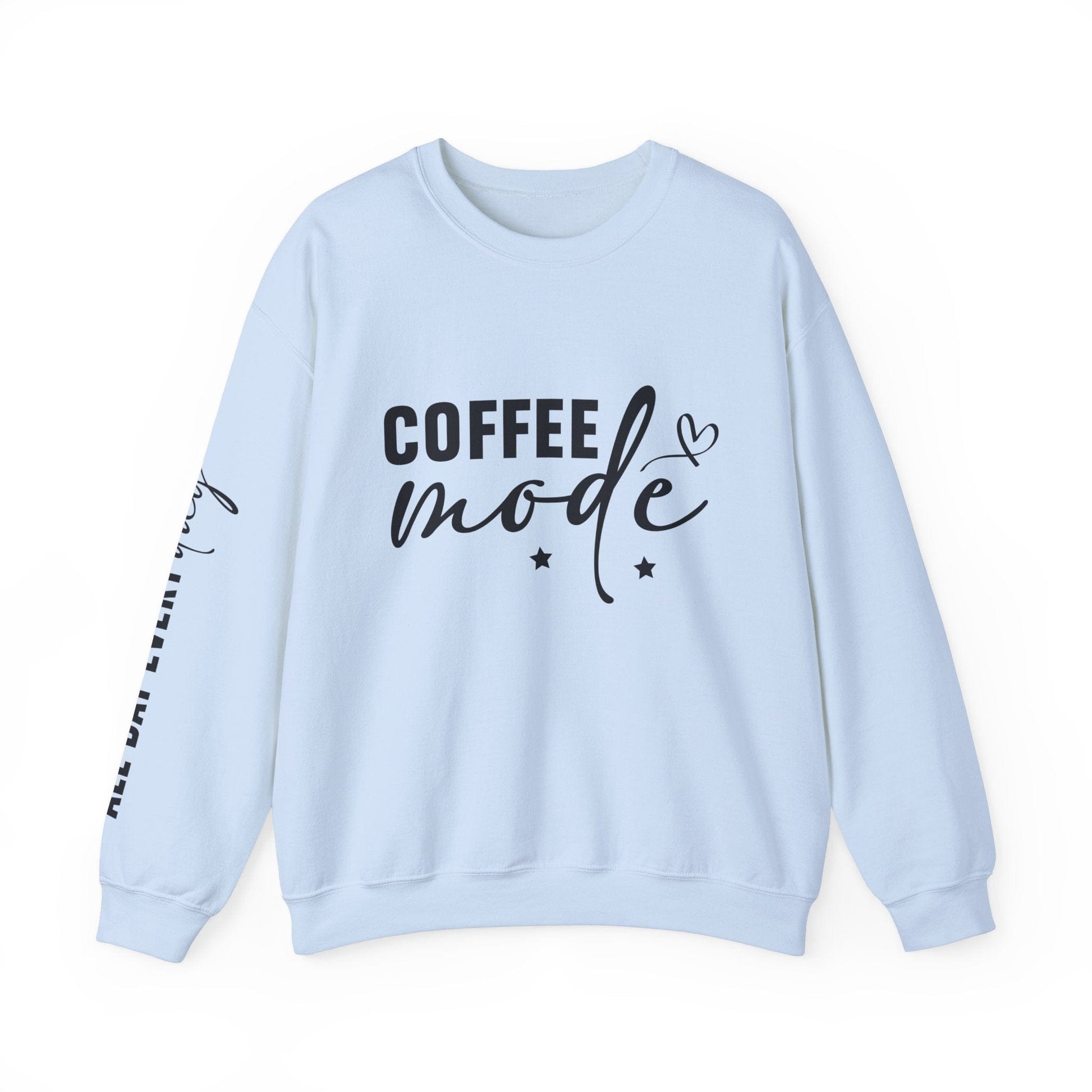 Ink and Charms Designs Sweatshirt S / Light Blue Coffee Mode Heavy Blend Crewneck Sweatshirt