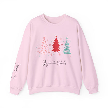 Ink and Charms Designs Sweatshirt S / Light Pink Christmas Joy Unisex Sweatshirt with Sleeve Print