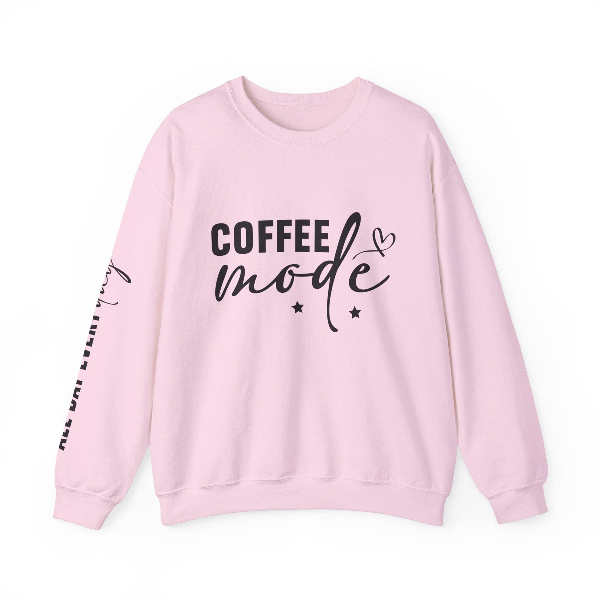 Ink and Charms Designs Sweatshirt S / Light Pink Coffee Mode Heavy Blend Crewneck Sweatshirt