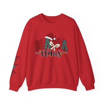 Ink and Charms Designs Sweatshirt S / Red Crewneck Sweatshirt Mama Clause Design with Kids' Names