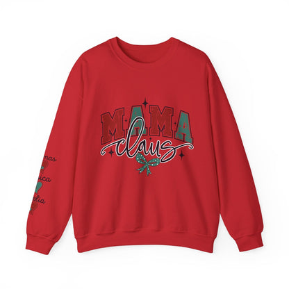 Ink and Charms Designs Sweatshirt S / Red Crewneck Sweatshirt Mama Clause Design with Kids' Names