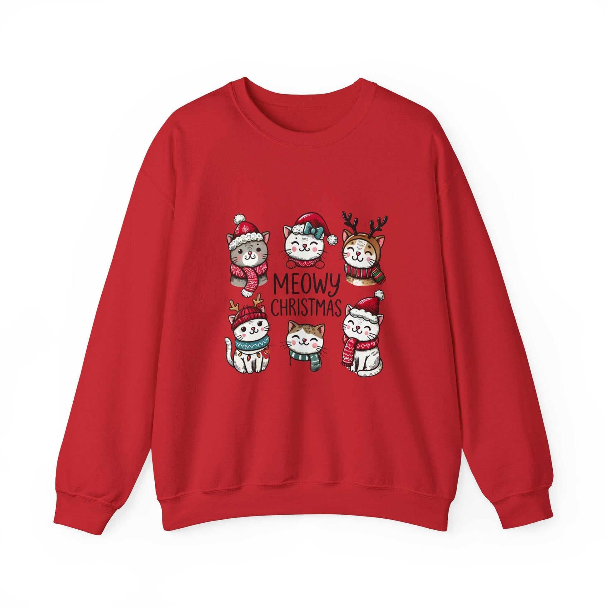 Ink and Charms Designs Sweatshirt S / Red Meowy Christmas Sweatshirt
