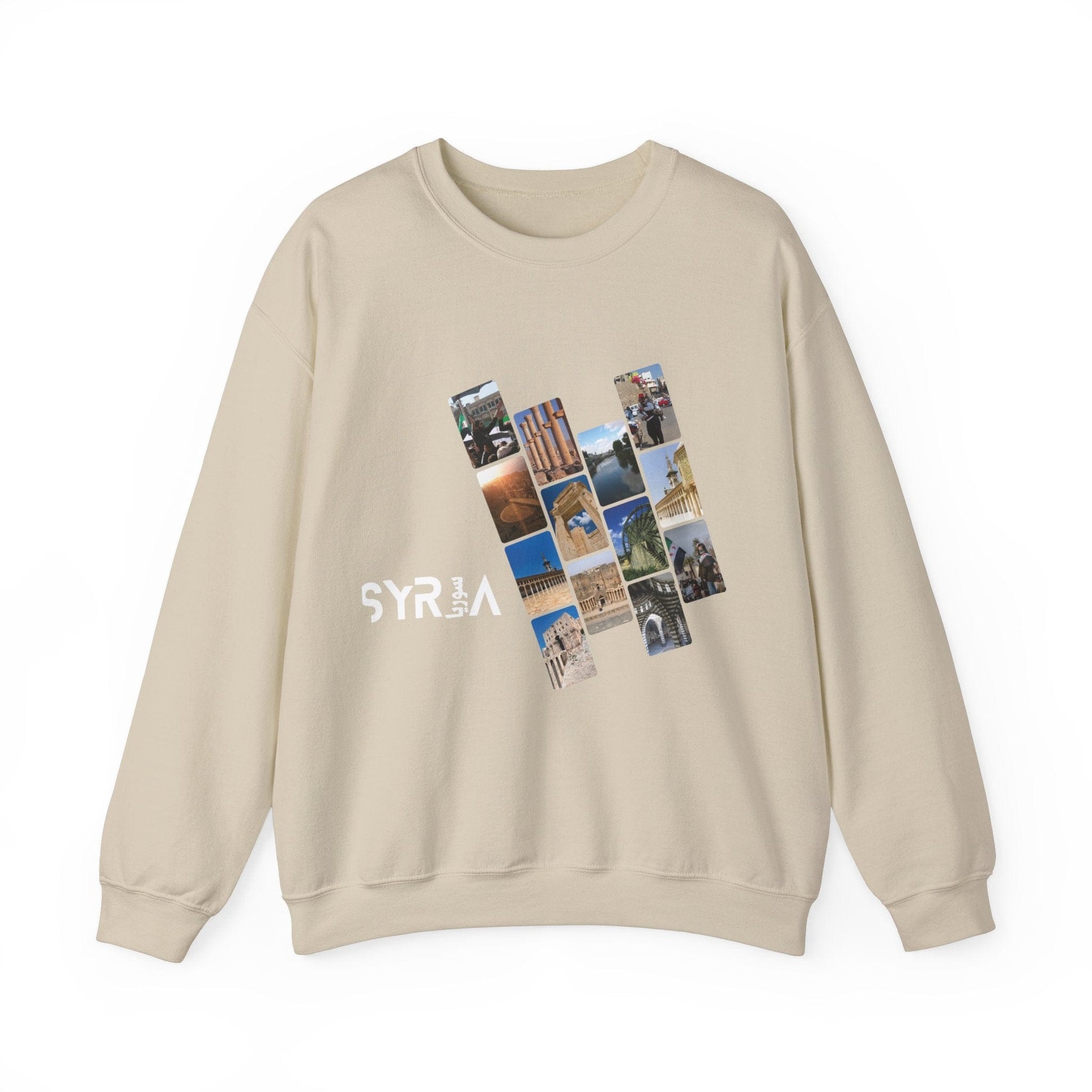 Printify Sweatshirt S / Sand Copy of Crewneck Sweatshirt - Freedom and Syria Photos