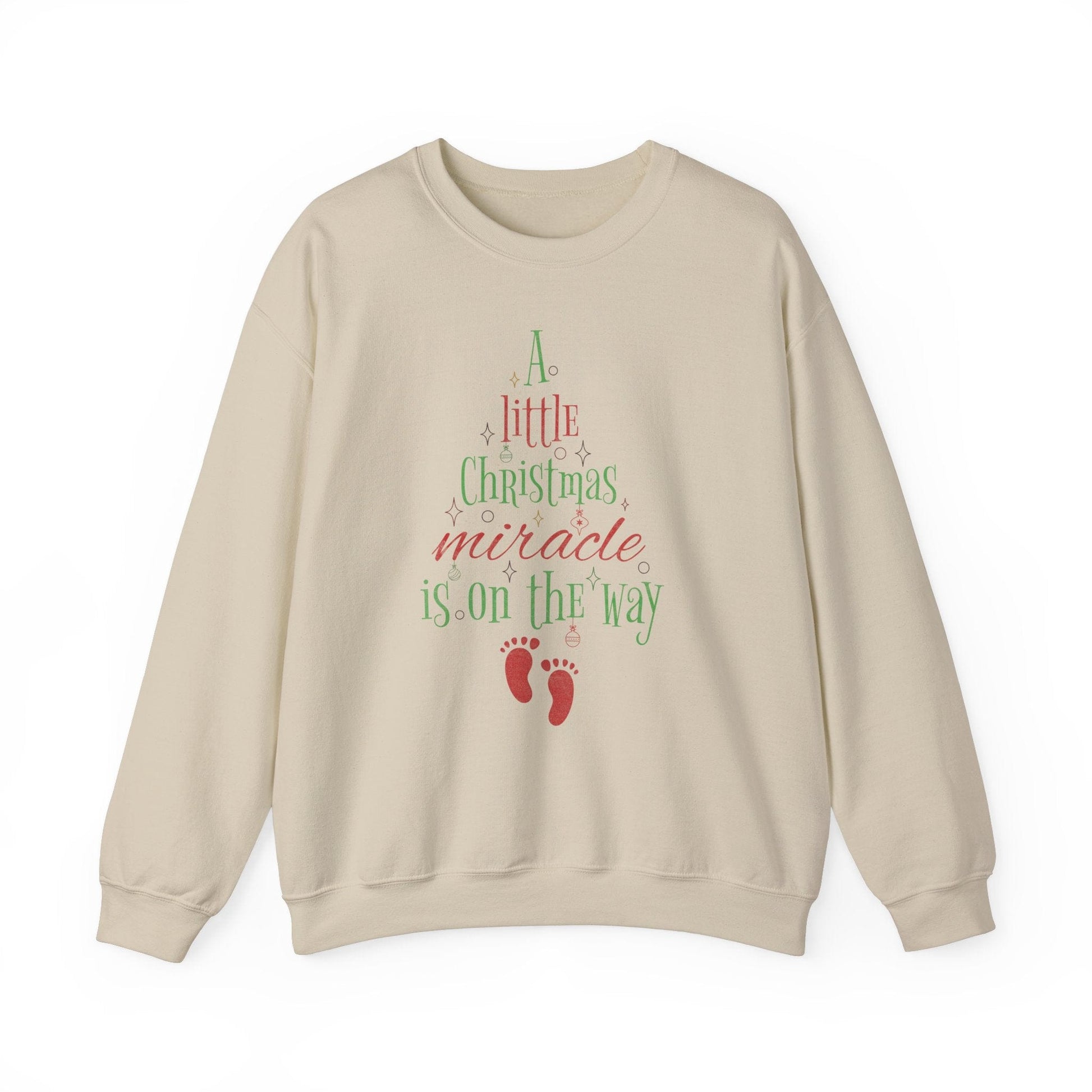 Ink and Charms Designs Sweatshirt S / Sand Heavy Blend™ Crewneck Sweatshirt  Mom to Be Funny Christmas Pregnancy Announcement