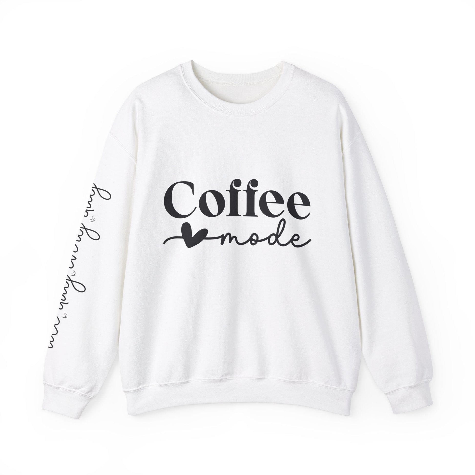 Ink and Charms Designs Sweatshirt S / White Coffee Mode Heavy Blend Crewneck Sweatshirt