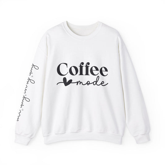 Ink and Charms Designs Sweatshirt S / White Coffee Mode Heavy Blend Crewneck Sweatshirt