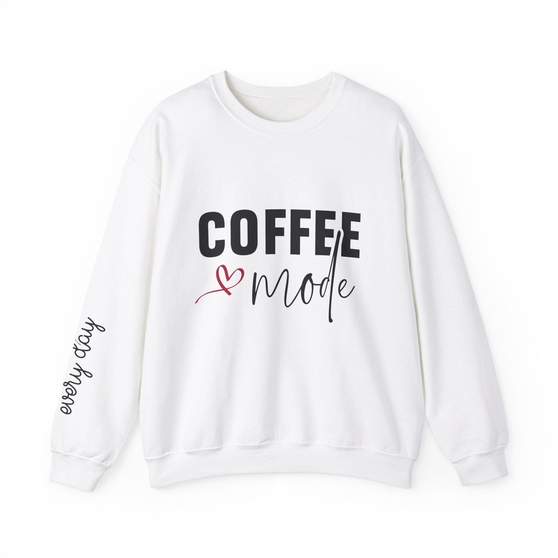 Ink and Charms Designs Sweatshirt S / White Coffee Mode Heavy Blend Crewneck Sweatshirt