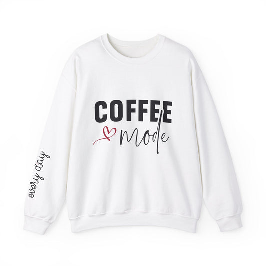 Ink and Charms Designs Sweatshirt S / White Coffee Mode Heavy Blend Crewneck Sweatshirt