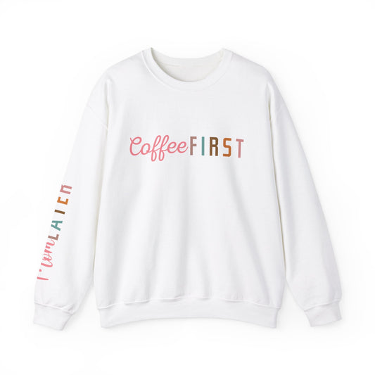 Ink and Charms Designs Sweatshirt S / White Coffee Mode Heavy Blend Crewneck Sweatshirt