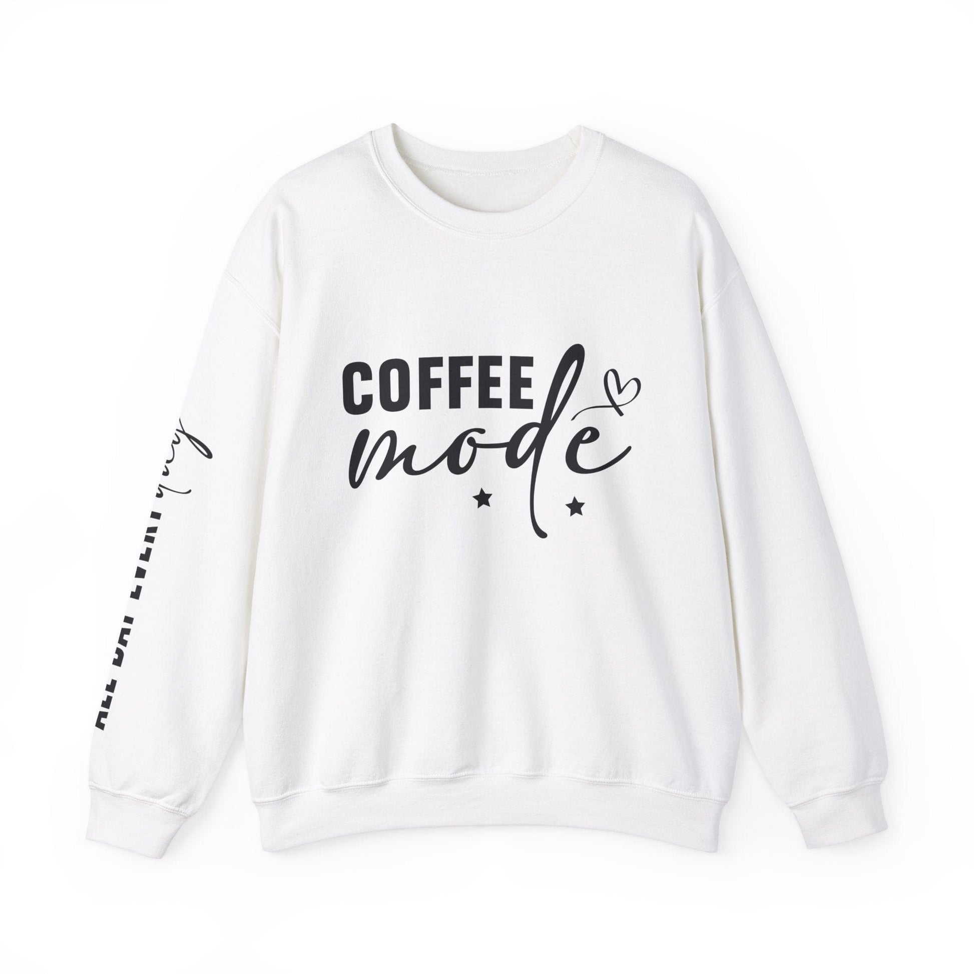 Ink and Charms Designs Sweatshirt S / White Coffee Mode Heavy Blend Crewneck Sweatshirt