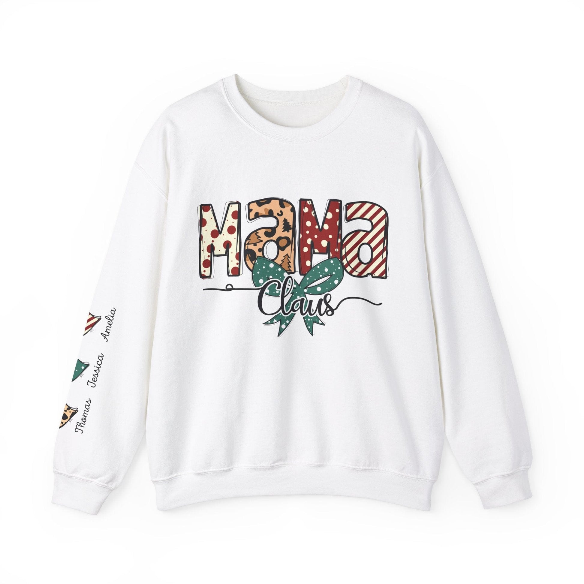 Ink and Charms Designs Sweatshirt S / White Crewneck Sweatshirt Mama Clause Design with Kids' Names