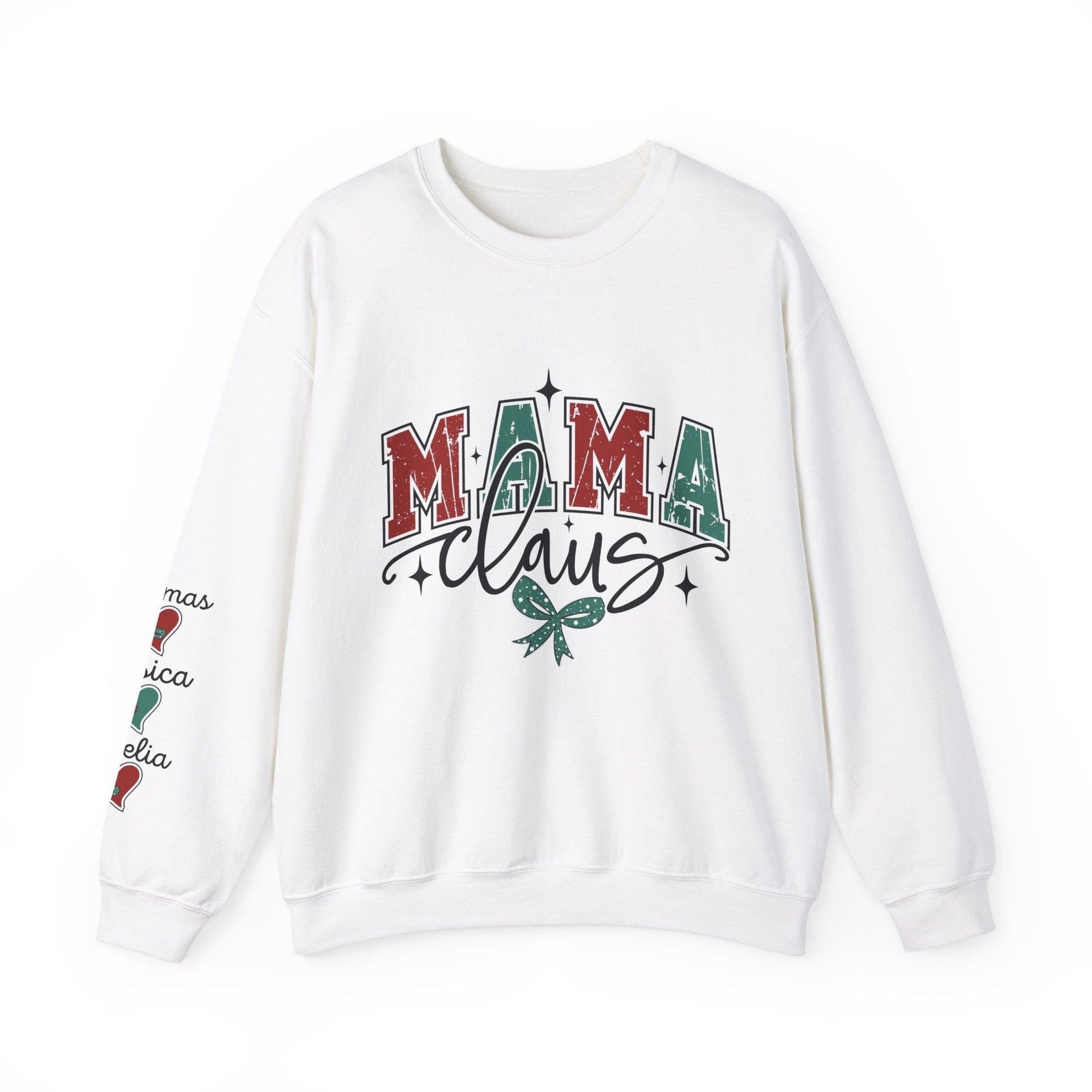 Ink and Charms Designs Sweatshirt S / White Crewneck Sweatshirt Mama Clause Design with Kids' Names