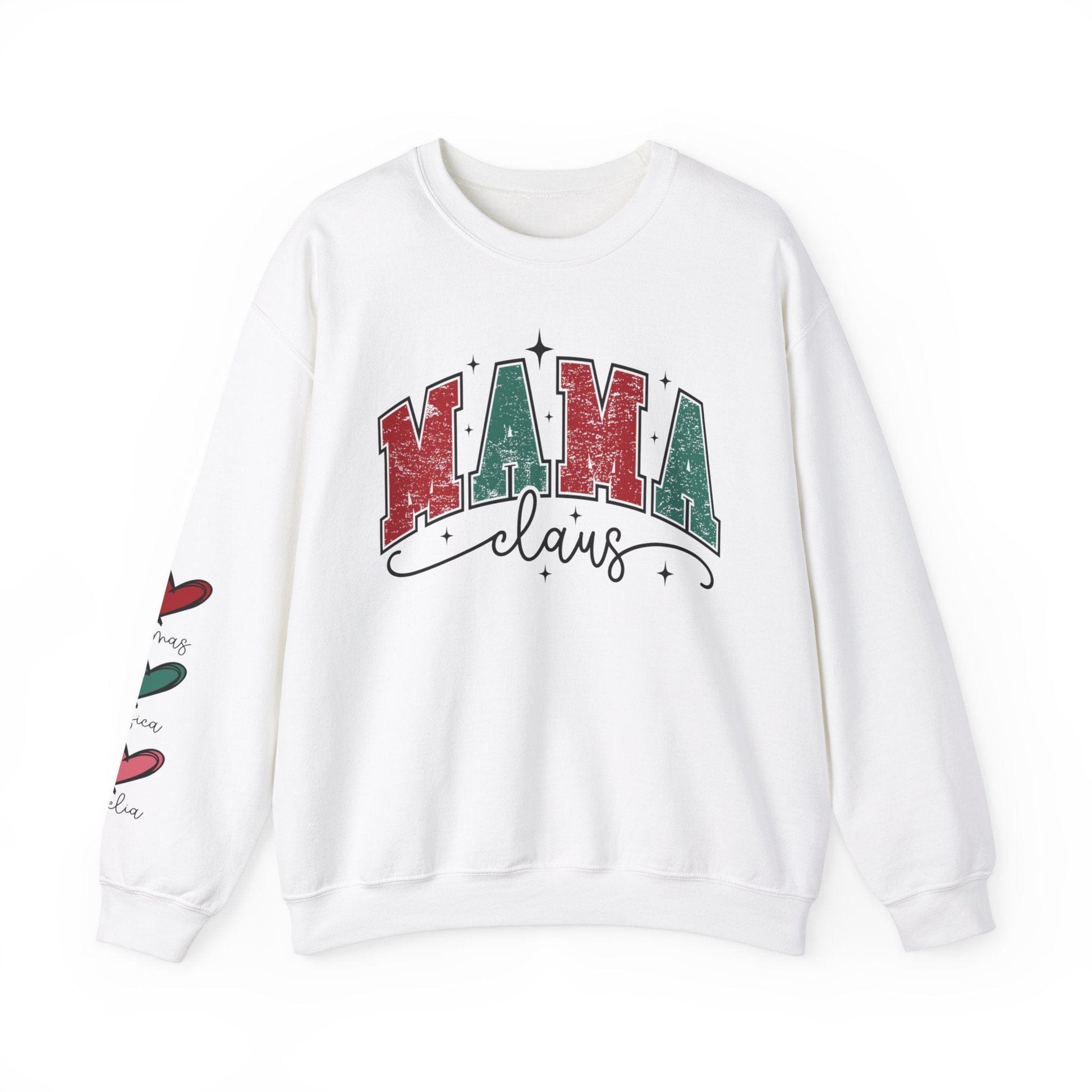 Ink and Charms Designs Sweatshirt S / White Crewneck Sweatshirt Mama Clause Design with Kids' Names