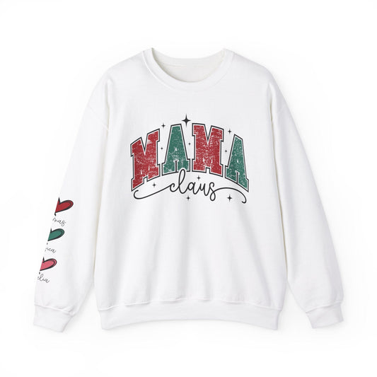 Ink and Charms Designs Sweatshirt S / White Crewneck Sweatshirt Mama Clause Design with Kids' Names