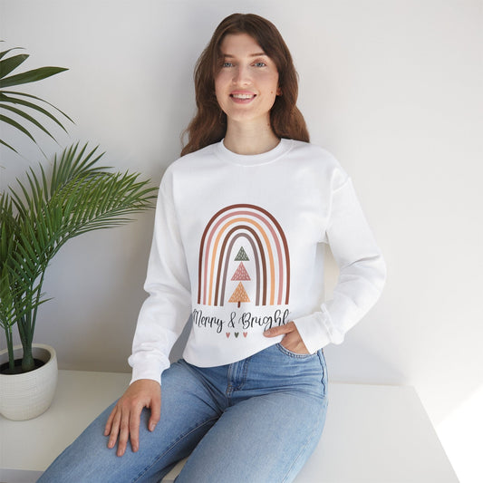 Ink and Charms Designs Sweatshirt S / White Merry and bright Unisex Sweatshirt