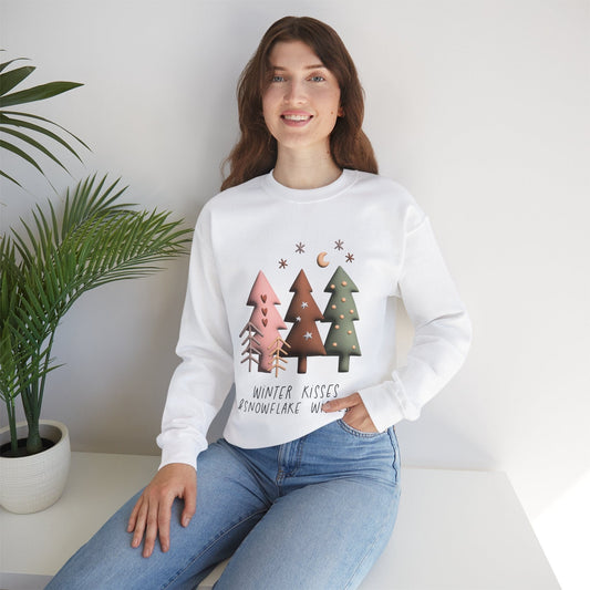 Ink and Charms Designs Sweatshirt S / White Winter kisses and snowflake wishes Unisex Sweatshirt