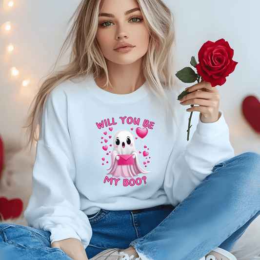 Ink and Charms Designs Sweatshirt Sweatshirt / Pink / S Be My Boo Valentine T-Shirt