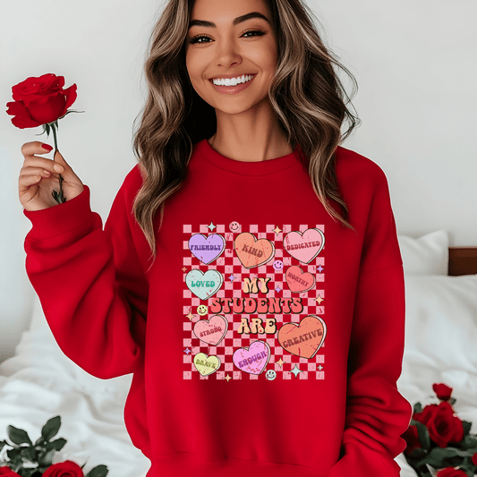 Ink and Charms Designs Sweatshirt Sweatshirt / Pink / S Teacher's Valentine's day Design