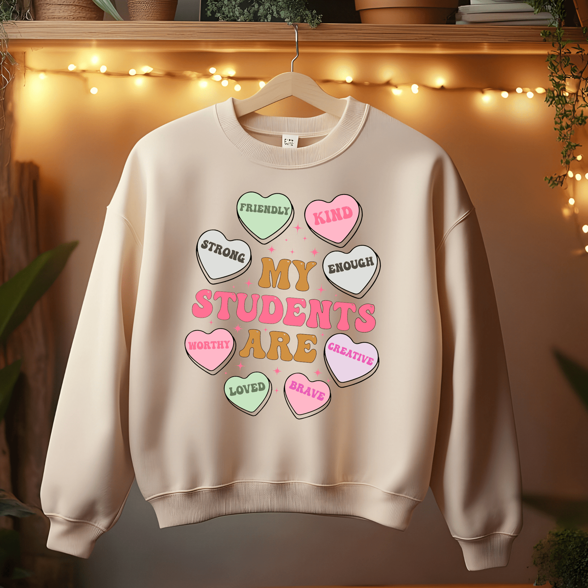 Ink and Charms Designs Sweatshirt Sweatshirt / Pink / S Teacher's Valentine's day Design
