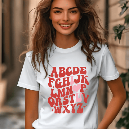 Ink and Charms Designs Sweatshirt T-shirt / Pink / S 💖✨Spell Out Love with Our ABC “I ❤️ U” Design! , T-shirt, Sweatshirt & Hoodie