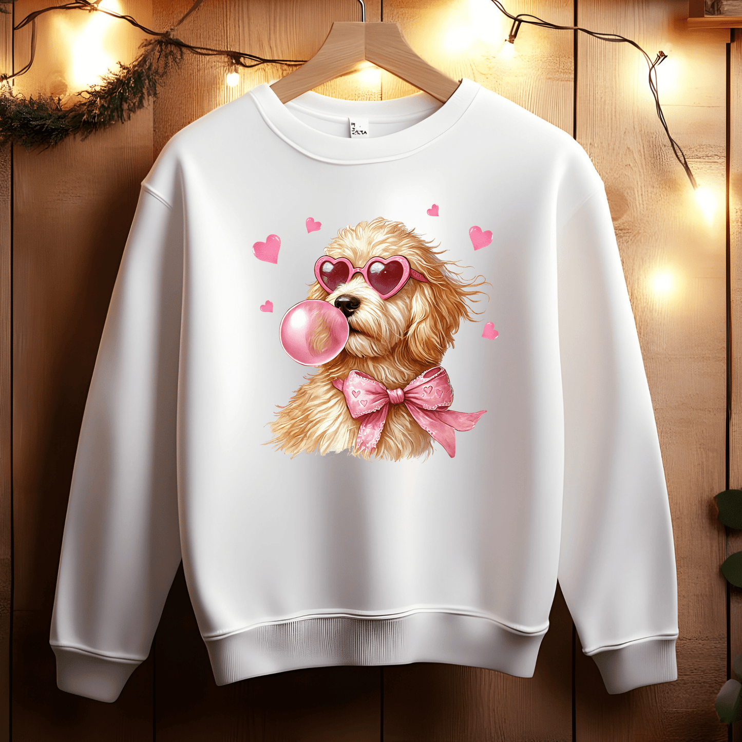 Ink and Charms Designs Sweatshirt White / S Dogs' lovers - Cute Dog Chewing Gum Sweatshirt