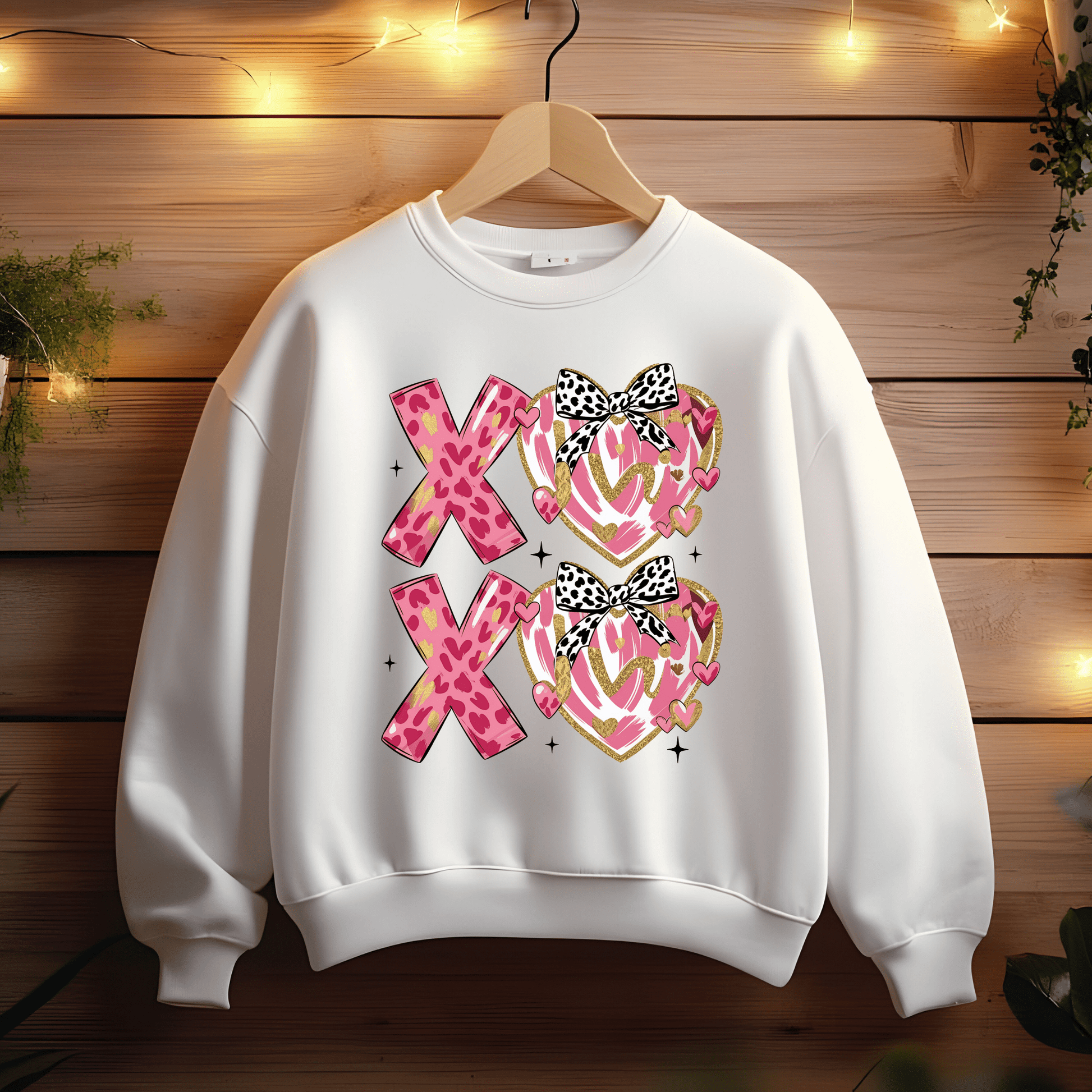 Ink and Charms Designs Sweatshirt White / S X O Hugs and Kisses Design with Hearts  Sweatshirt