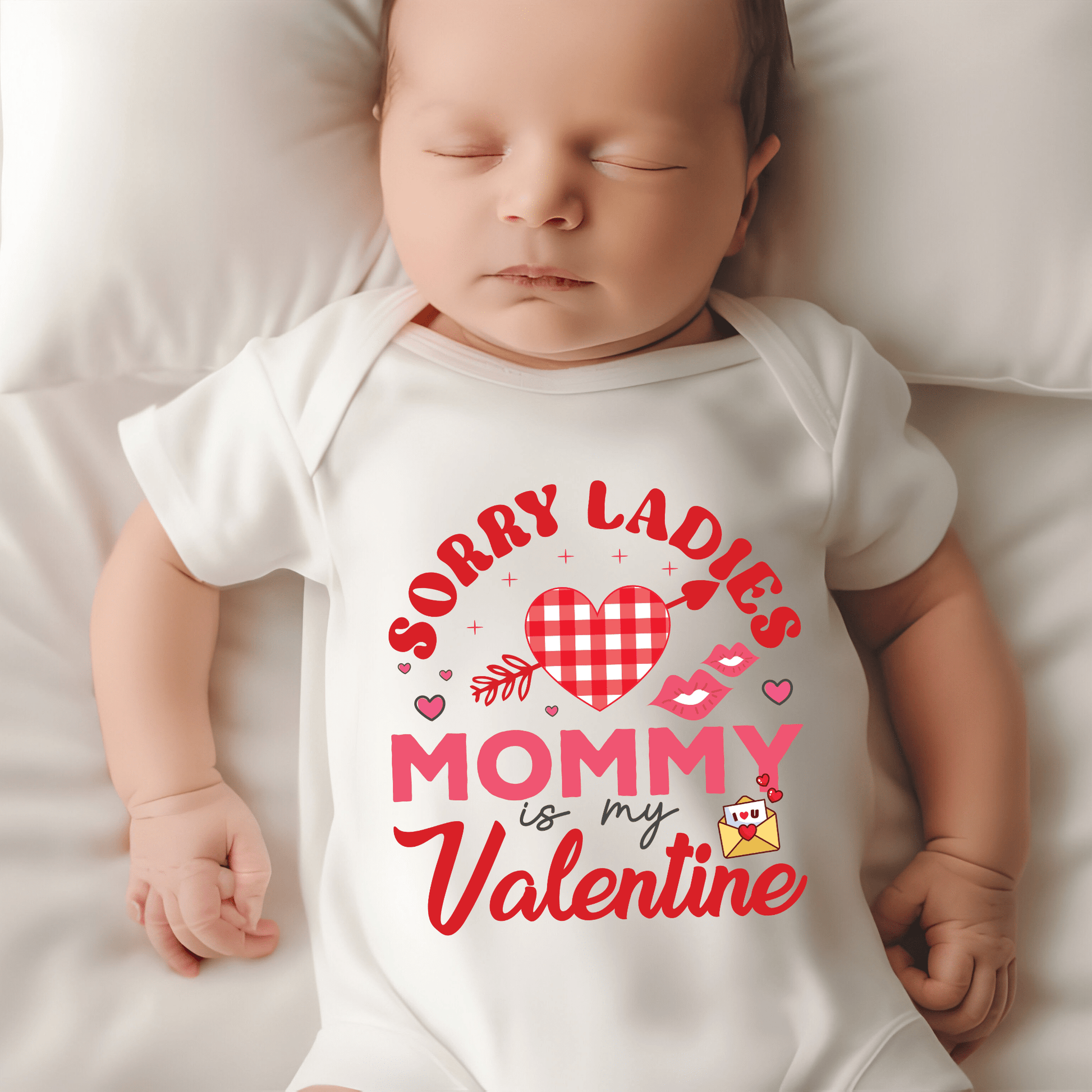 Ink and Charms Designs Sweatshirt White "Sorry Ladies, Mommy is My Valentine" Kids Sweatshirt / Tshirt / Oensie