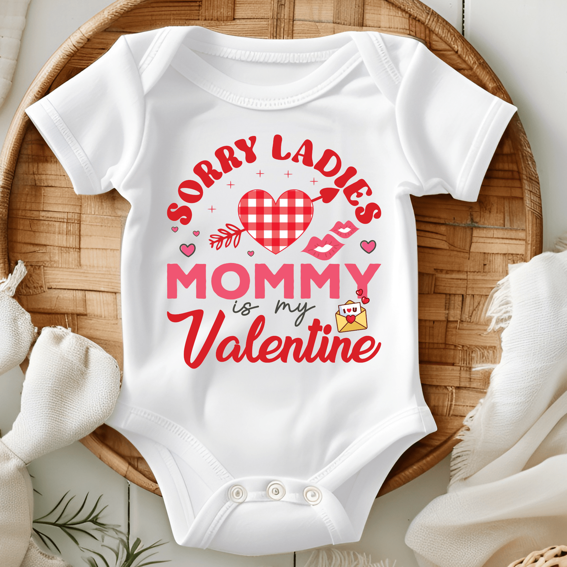 Ink and Charms Designs Sweatshirt White "Sorry Ladies, Mommy is My Valentine" Kids Sweatshirt / Tshirt / Oensie