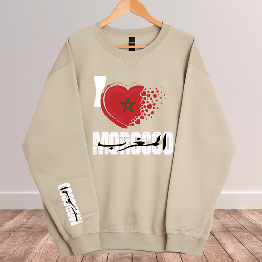 Ink and Charms Designs Sweatshirts Beige / 2XL 🕌❤️ Show Your Love for Morocco in Style! ❤️🕌