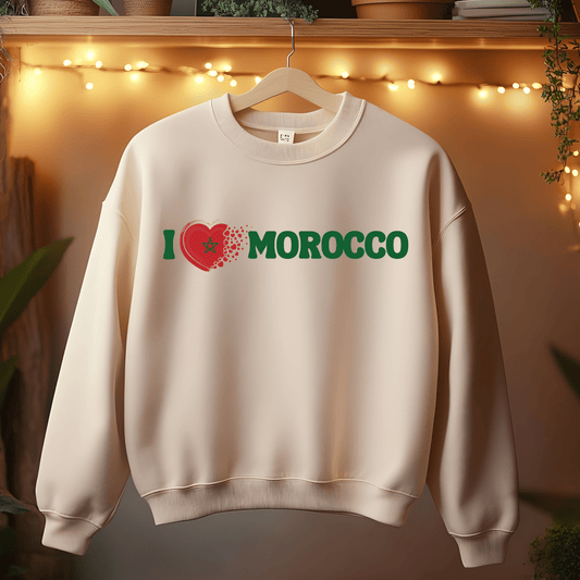 Ink and Charms Designs Sweatshirts Beige / 2XL 🕌❤️ Show Your Love for Morocco in Style! ❤️🕌