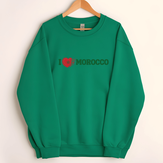 Ink and Charms Designs Sweatshirts Green / 2XL 🕌❤️ Show Your Love for Morocco in Style! ❤️🕌